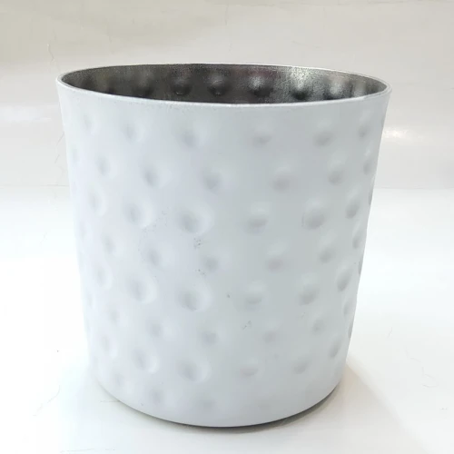 #SVCH8S-WT;  Fries cup hammered 8.4x8.2cm WT