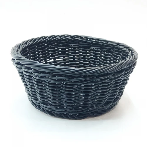 #WK211695-BK;  PP rattan basket round Black