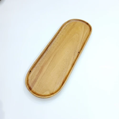#AC4014;  Acacia wood oval plate 40x14cm